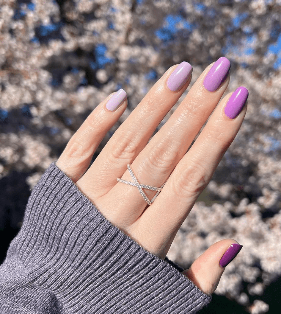 ombre lavender purple summer nails