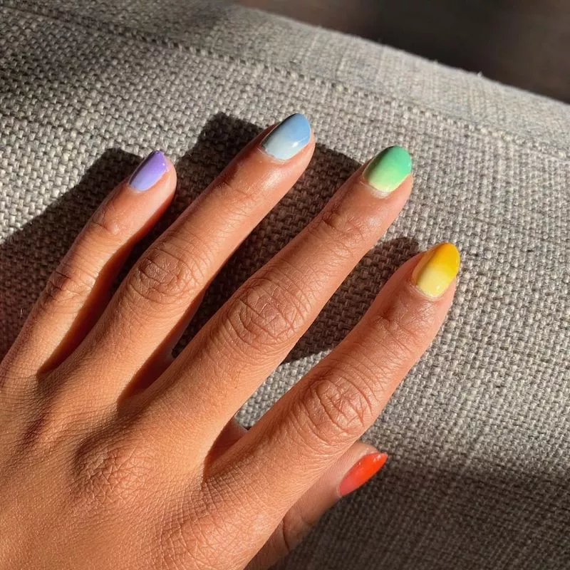 Spring Nail Designs Rainbow Ombre