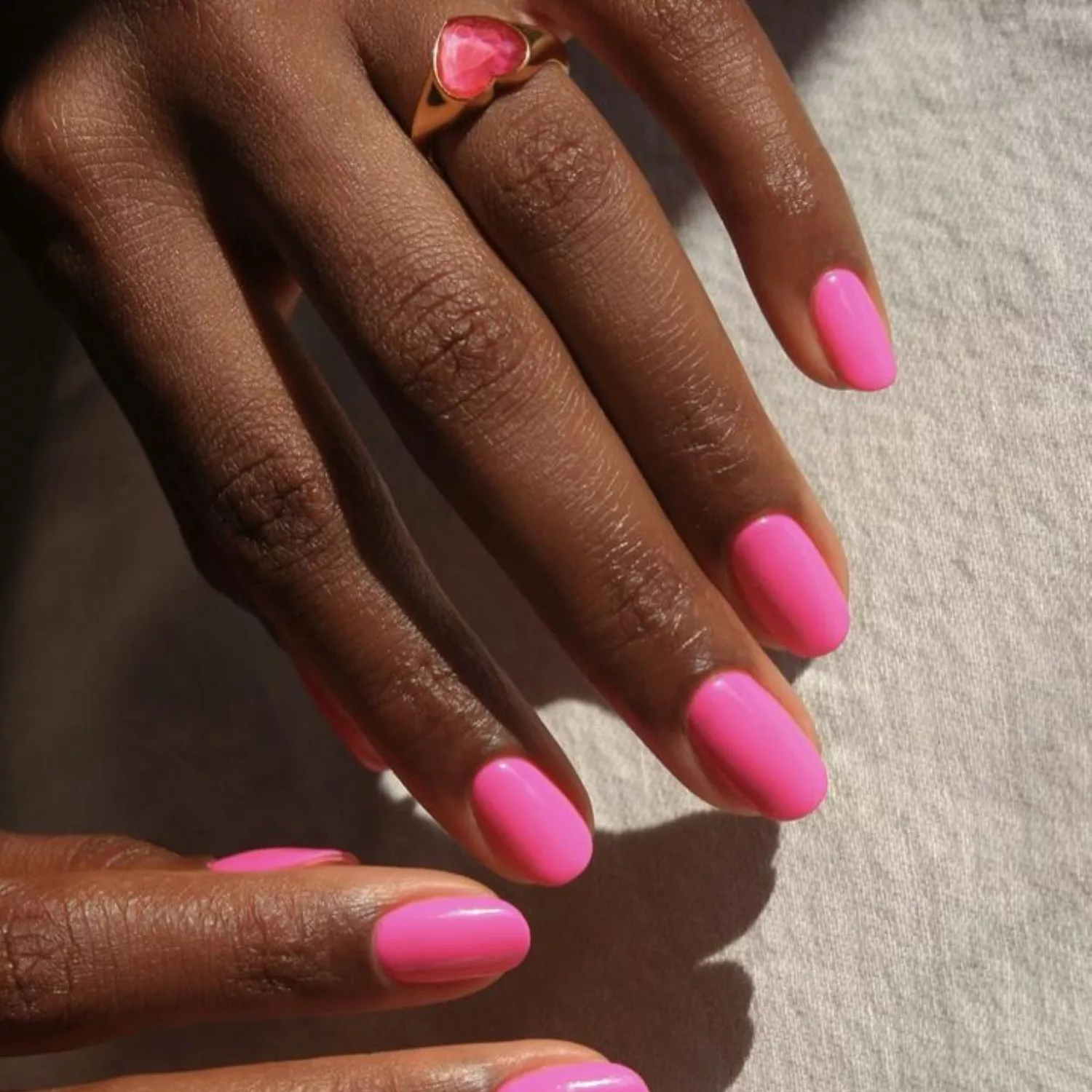 Hot pink summer nails