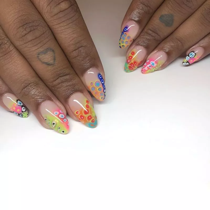 Spring Nail Designs Bright Flowers