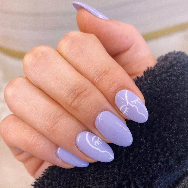 Spring Nail Designs Lavender Abstract